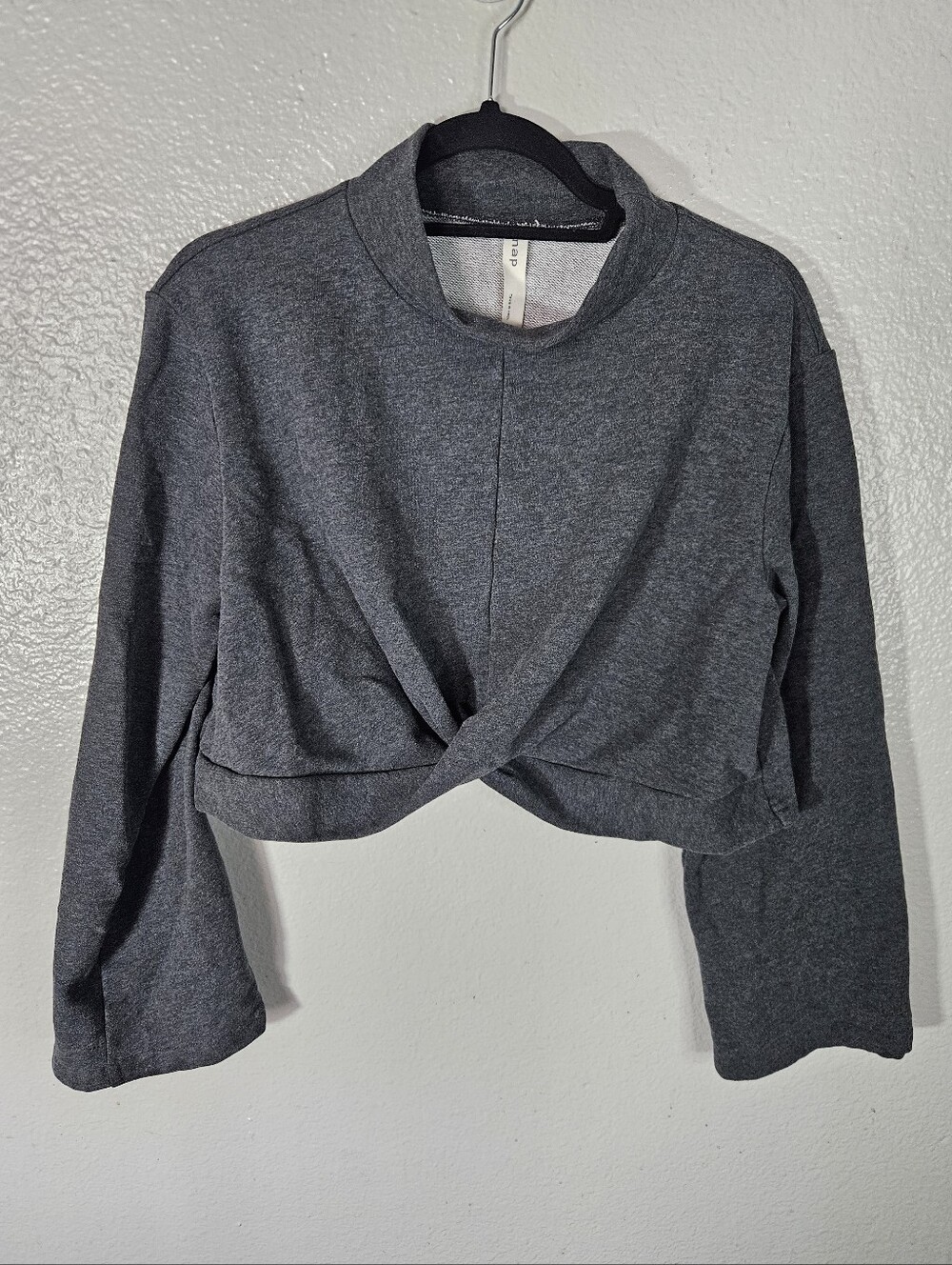NAP Loungewear Mock Neck Twist Front Crop Sweatshirt Size S